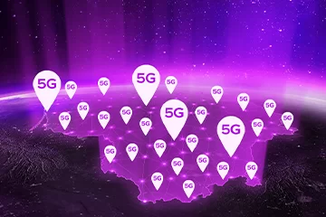Telia 5G social media ad campaign with bold visuals